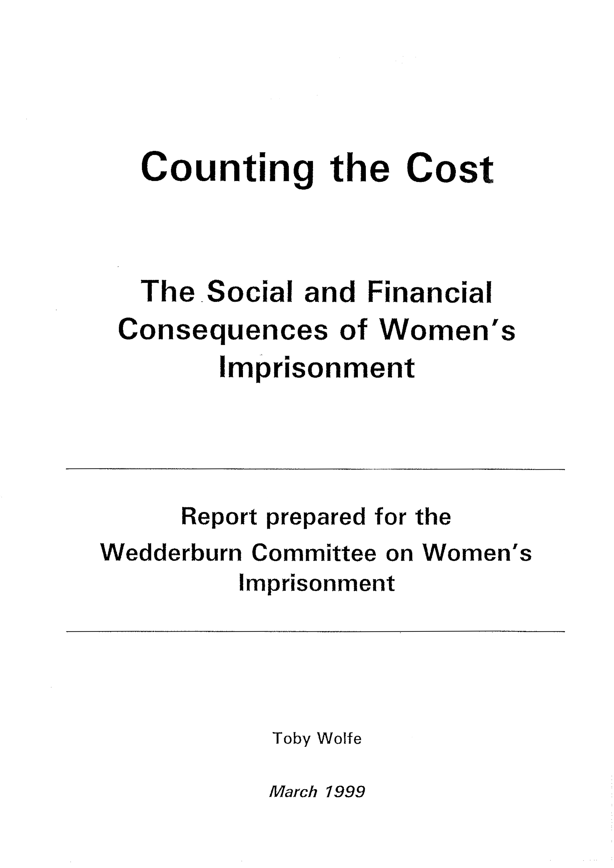 Counting the Cost: the social and financial consequences of women's ...